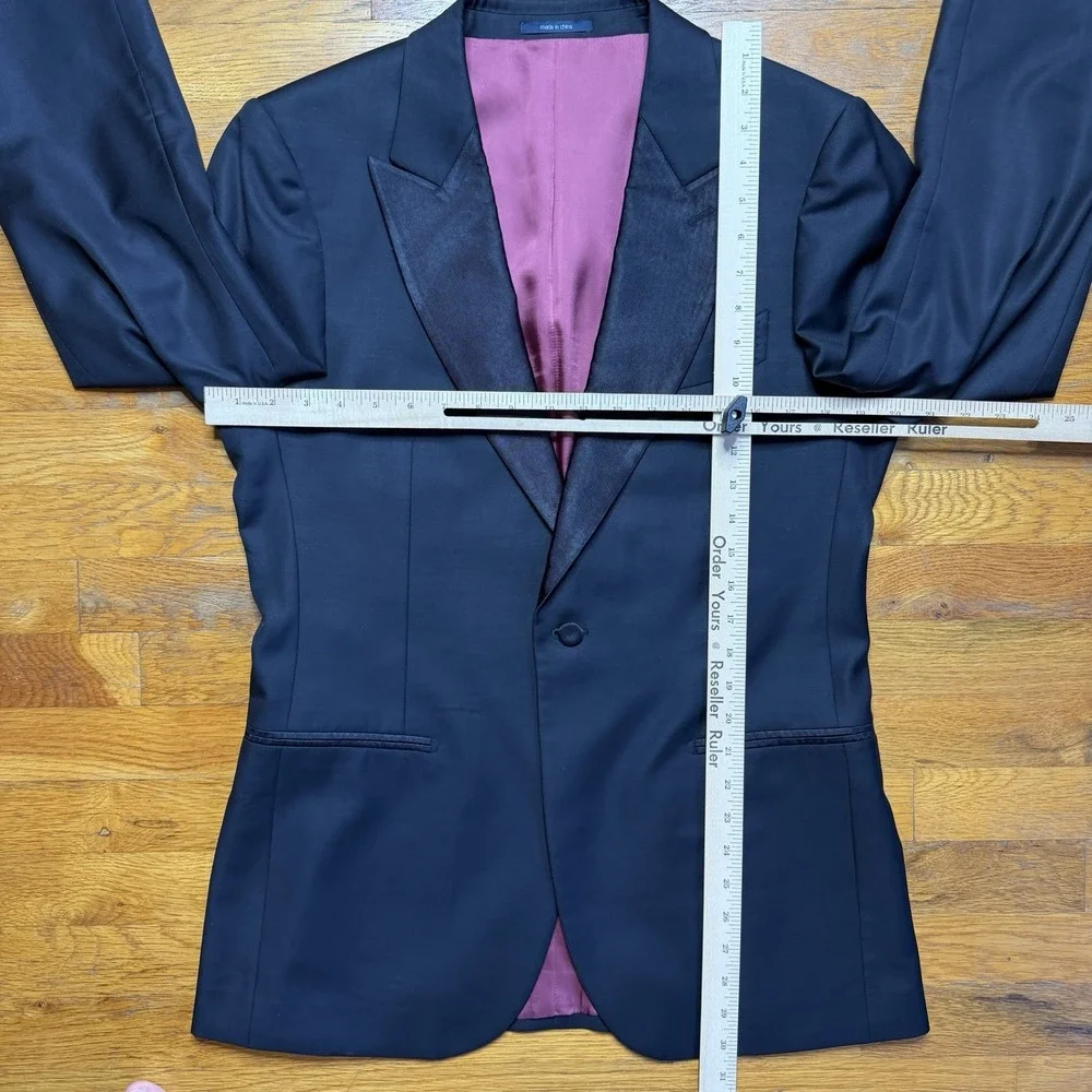 Suit Supply New Verona Tuxedo Jacket Mens 40R Black Vitale Barberis Canonico